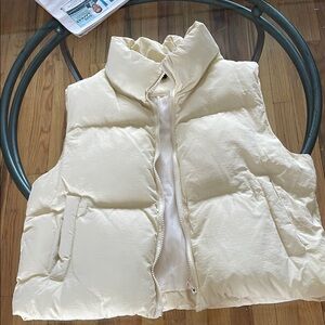 Papermoon Cream Quilted Vest for Layering